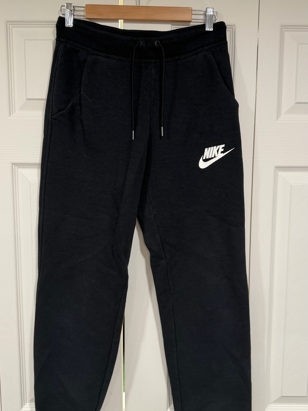Nike Black Jogger Sweatpants with White Swoosh